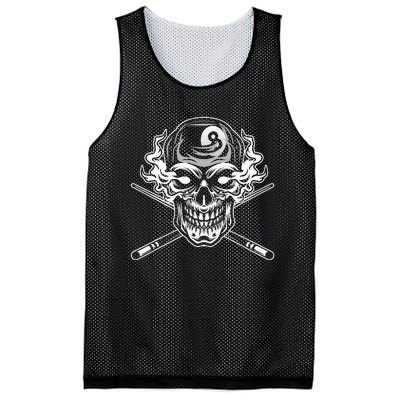 Skull Billiards Snooker Billiard 8 Ball Player Cue Sports Mesh Reversible Basketball Jersey Tank