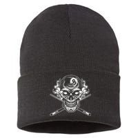 Skull Billiards Snooker Billiard 8 Ball Player Cue Sports Sustainable Knit Beanie