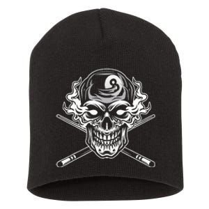 Skull Billiards Snooker Billiard 8 Ball Player Cue Sports Short Acrylic Beanie