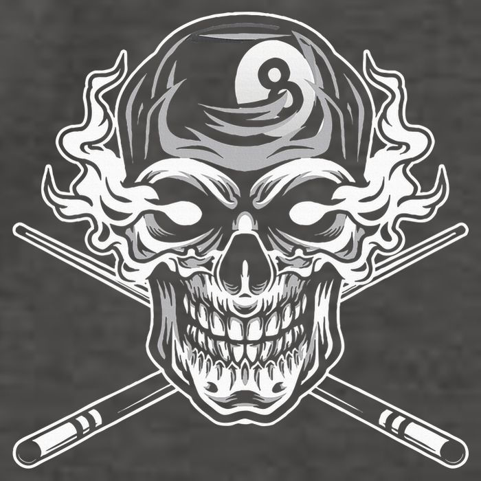 Skull Billiards Snooker Billiard 8 Ball Player Cue Sports Vector Backpack