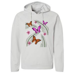 Sumer Butterflies Performance Fleece Hoodie