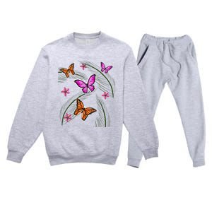 Sumer Butterflies Premium Crewneck Sweatsuit Set