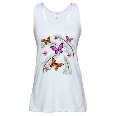 Sumer Butterflies Ladies Essential Flowy Tank