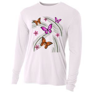 Sumer Butterflies Cooling Performance Long Sleeve Crew