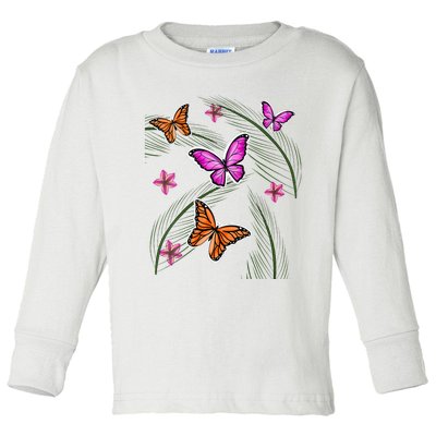 Sumer Butterflies Toddler Long Sleeve Shirt