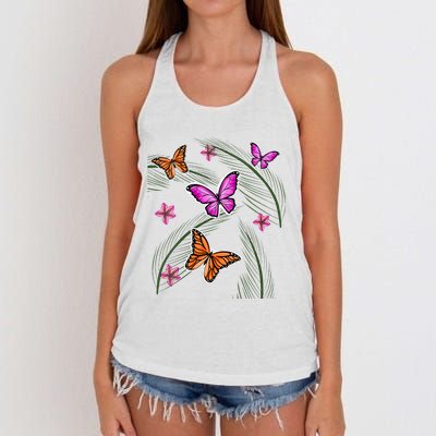 Sumer Butterflies Women's Knotted Racerback Tank