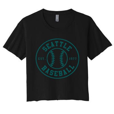 Seattle Baseball Seventh Inning Stretch Fan Gear Women's Crop Top Tee