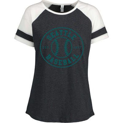 Seattle Baseball Seventh Inning Stretch Fan Gear Enza Ladies Jersey Colorblock Tee