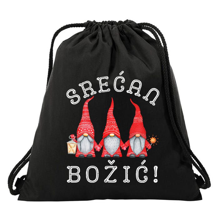Srecan Bozic Serbian Merry Christmas Srecan Bozic Drawstring Bag