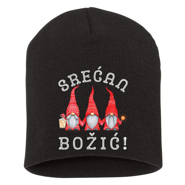 Srecan Bozic Serbian Merry Christmas Srecan Bozic Short Acrylic Beanie