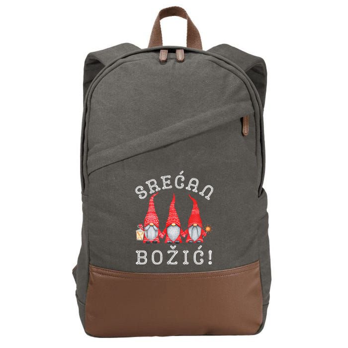 Srecan Bozic Serbian Merry Christmas Srecan Bozic Cotton Canvas Backpack