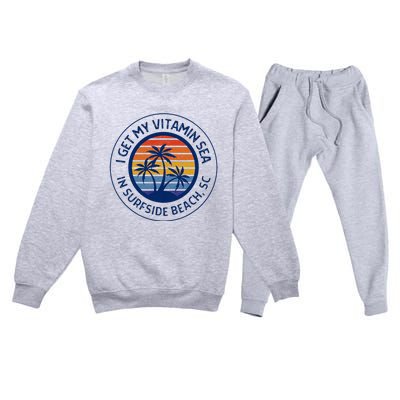 Surfside Beach Sc Surfside Beach South Carolina Vacation Premium Crewneck Sweatsuit Set