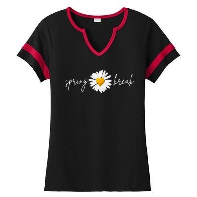 Spring Break Sunflower Ladies Halftime Notch Neck Tee