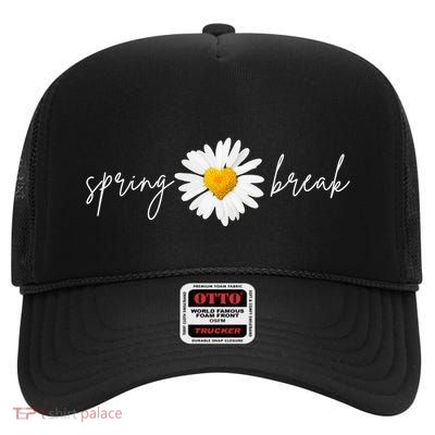 Spring Break Sunflower High Crown Mesh Back Trucker Hat