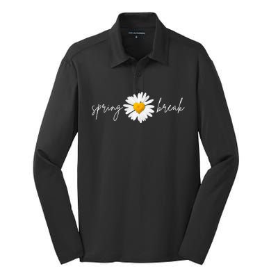 Spring Break Sunflower Silk Touch Performance Long Sleeve Polo