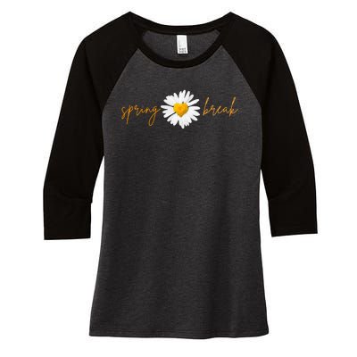 Spring Break Sunflower Women's Tri-Blend 3/4-Sleeve Raglan Shirt