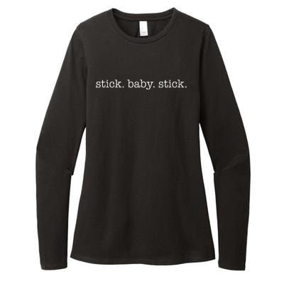 Stick Baby Stick Minimalistic Ivf Transfer Day Womens CVC Long Sleeve Shirt