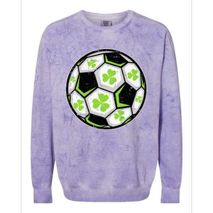 Soccer Ball Shamrock St Patricks Day Clover Colorblast Crewneck Sweatshirt