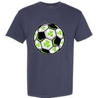 Soccer Ball Shamrock St Patricks Day Clover Garment-Dyed Heavyweight T-Shirt