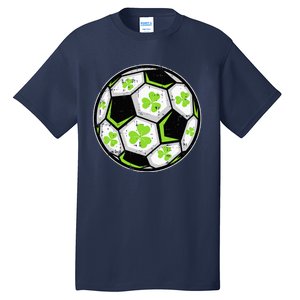 Soccer Ball Shamrock St Patricks Day Clover Tall T-Shirt