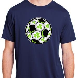 Soccer Ball Shamrock St Patricks Day Clover Adult ChromaSoft Performance T-Shirt