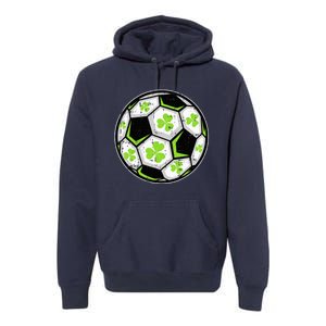 Soccer Ball Shamrock St Patricks Day Clover Premium Hoodie