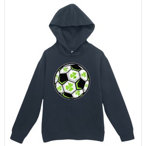 Soccer Ball Shamrock St Patricks Day Clover Urban Pullover Hoodie