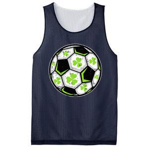 Soccer Ball Shamrock St Patricks Day Clover Mesh Reversible Basketball Jersey Tank