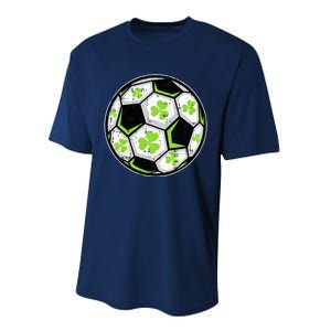 Soccer Ball Shamrock St Patricks Day Clover Performance Sprint T-Shirt