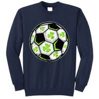 Soccer Ball Shamrock St Patricks Day Clover Tall Sweatshirt