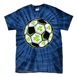 Soccer Ball Shamrock St Patricks Day Clover Tie-Dye T-Shirt