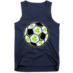 Soccer Ball Shamrock St Patricks Day Clover Tank Top