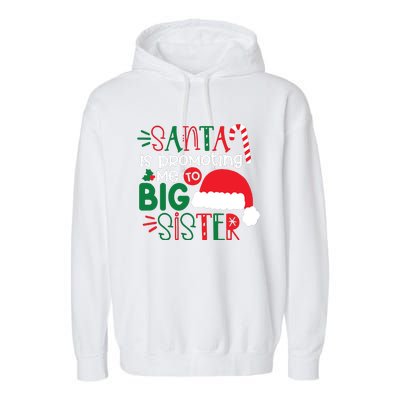 Santa Big Sister For Girl Garment-Dyed Fleece Hoodie