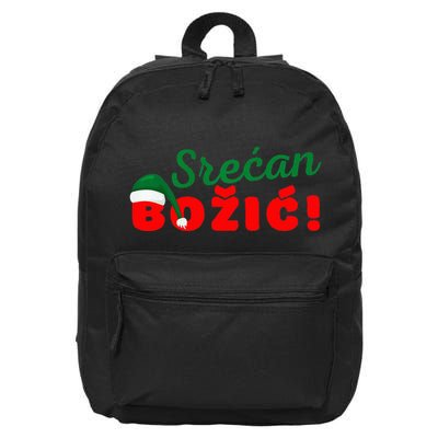 Srecan Bozic Serbian Merry Christmas Srecan Bozic 16 in Basic Backpack