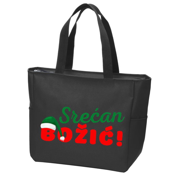 Srecan Bozic Serbian Merry Christmas Srecan Bozic Zip Tote Bag