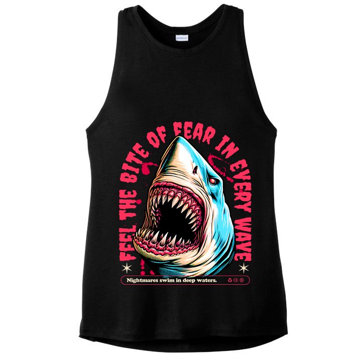 SHARK BITE Ladies PosiCharge Tri-Blend Wicking Tank