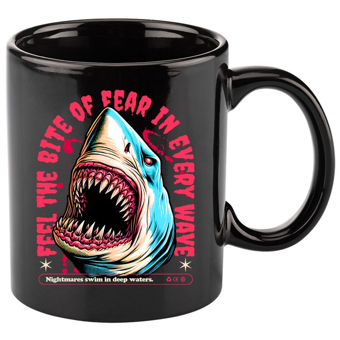 SHARK BITE 11oz C Handle Ceramic Mug