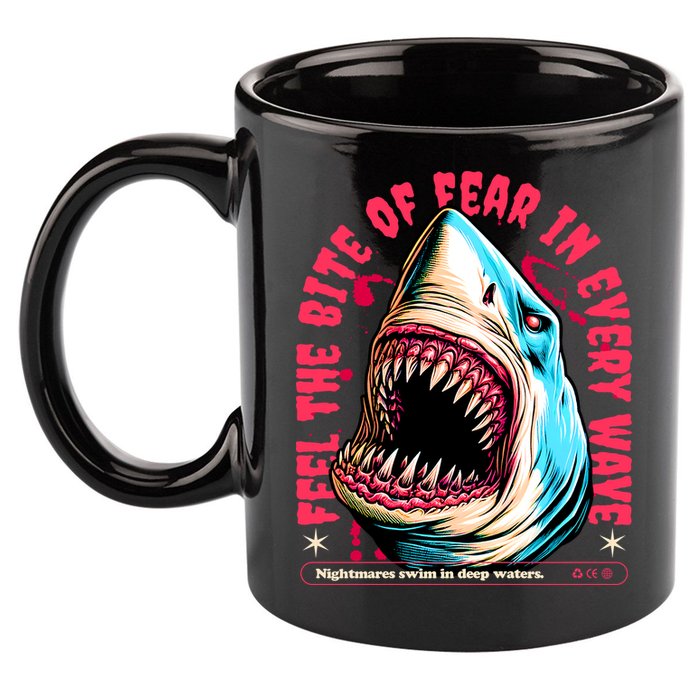 SHARK BITE 11oz C Handle Ceramic Mug