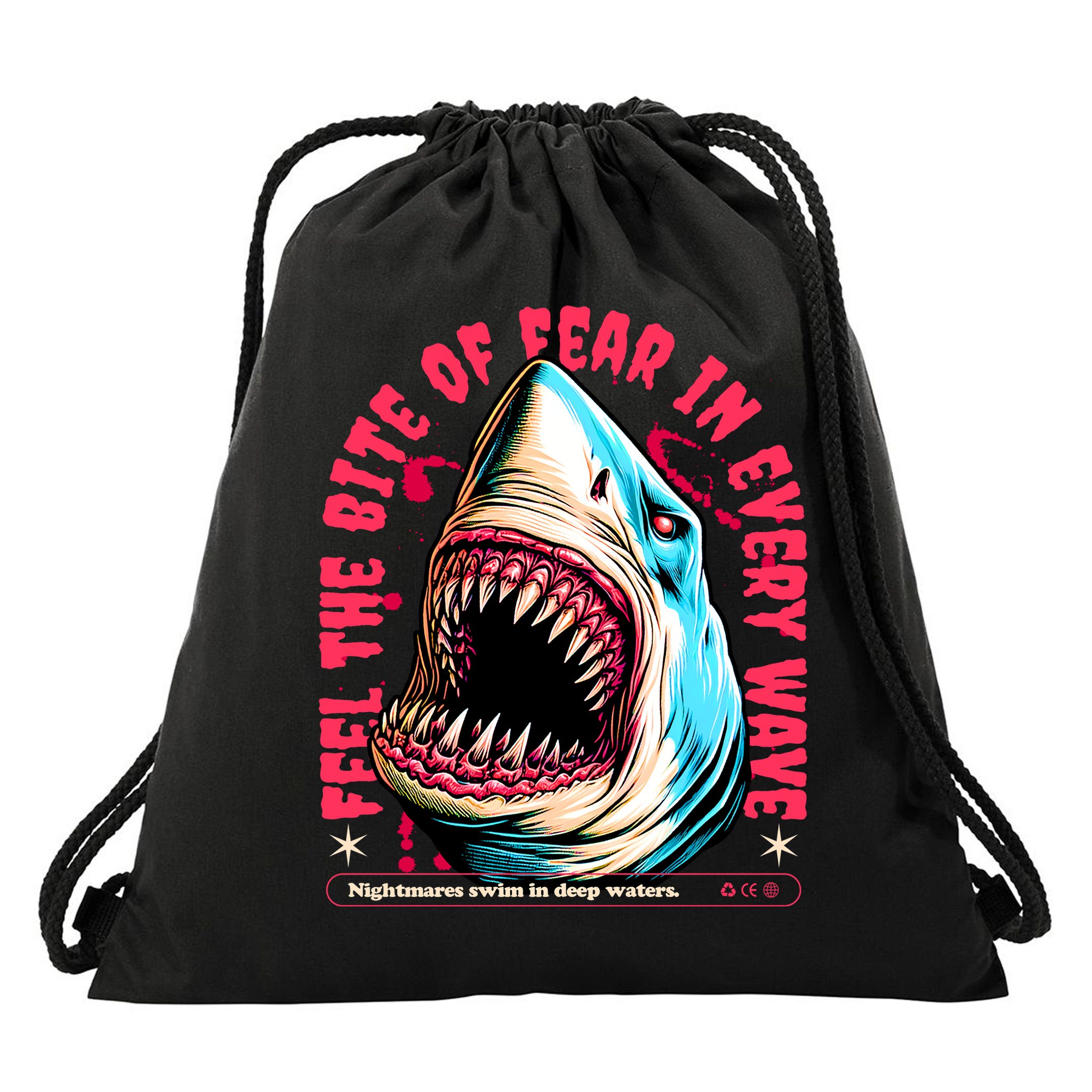 SHARK BITE Drawstring Bag