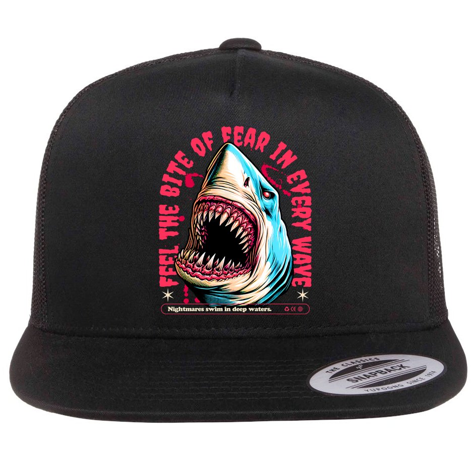 SHARK BITE Flat Bill Trucker Hat