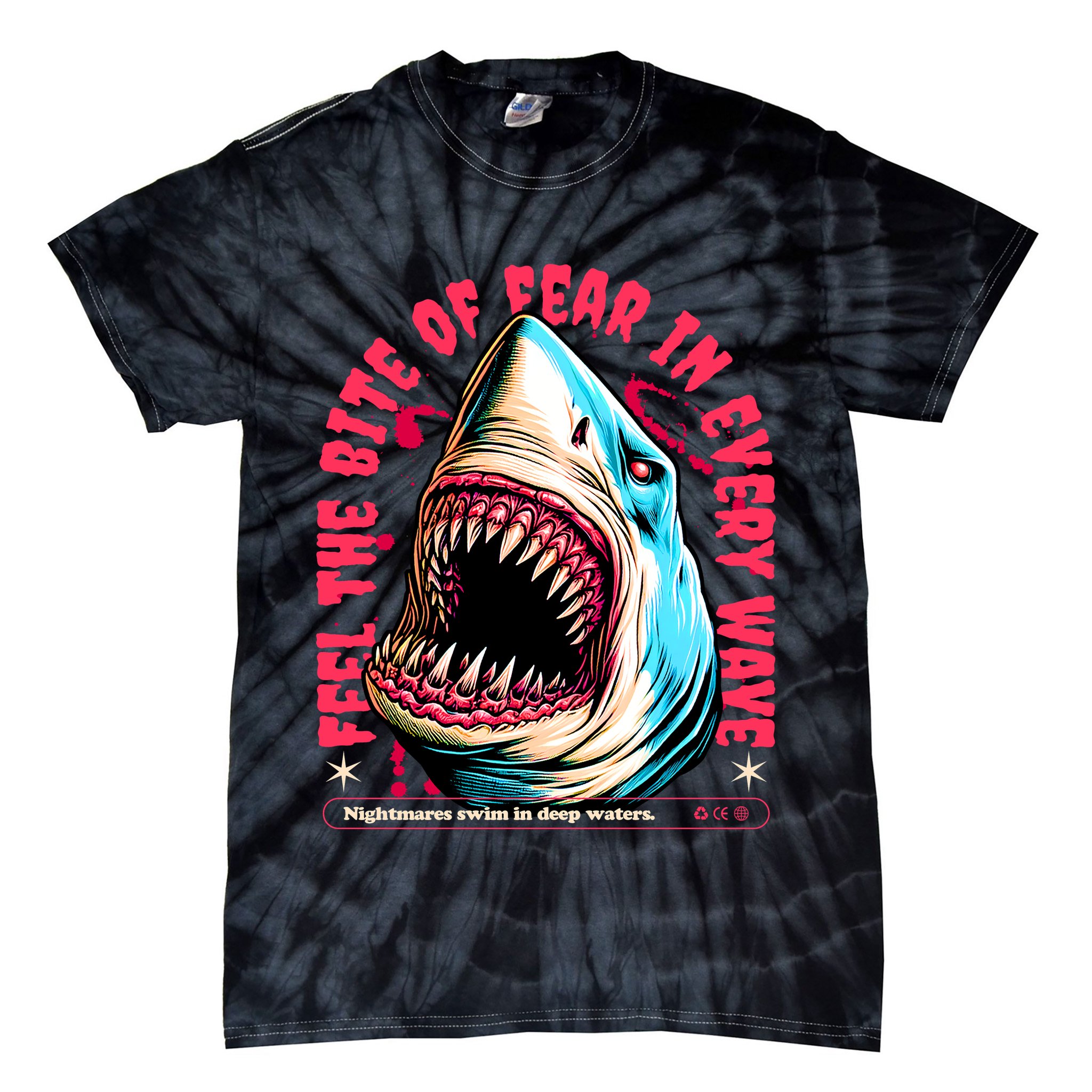 SHARK BITE Tie-Dye T-Shirt