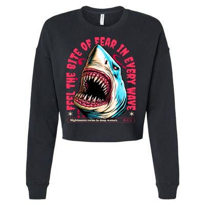 SHARK BITE Cropped Pullover Crew