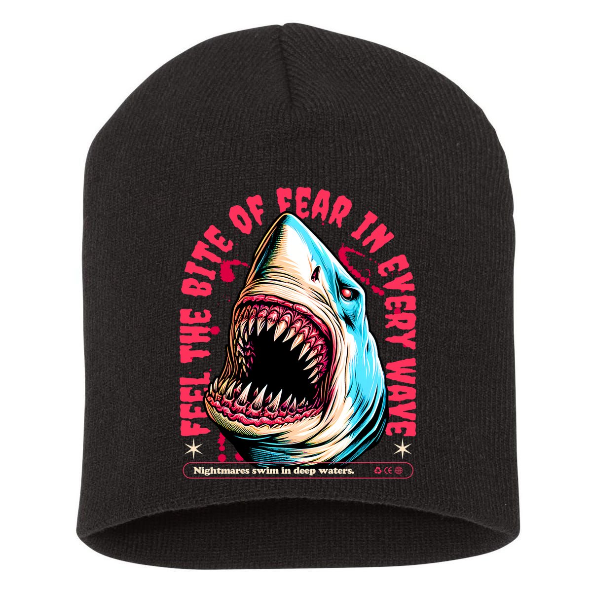 SHARK BITE Short Acrylic Beanie