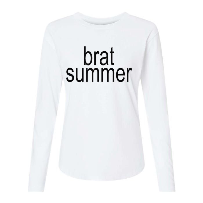 Simple Brat Summer Slogan Womens Cotton Relaxed Long Sleeve T-Shirt