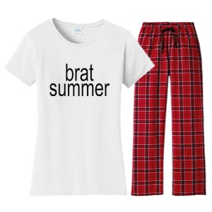 Simple Brat Summer Slogan Women's Flannel Pajama Set