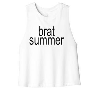 Simple Brat Summer Slogan Women's Racerback Cropped Tank