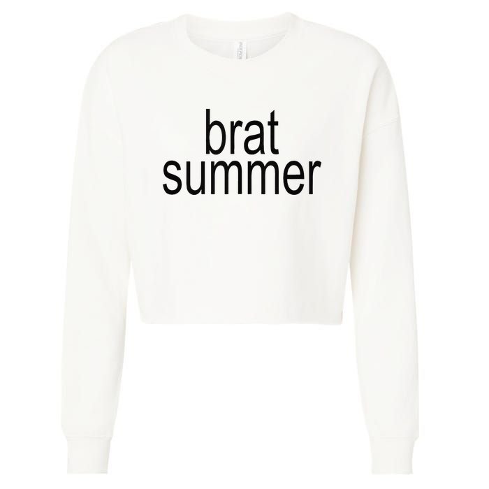 Simple Brat Summer Slogan Cropped Pullover Crew