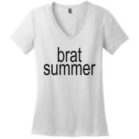 Simple Brat Summer Slogan Women's V-Neck T-Shirt