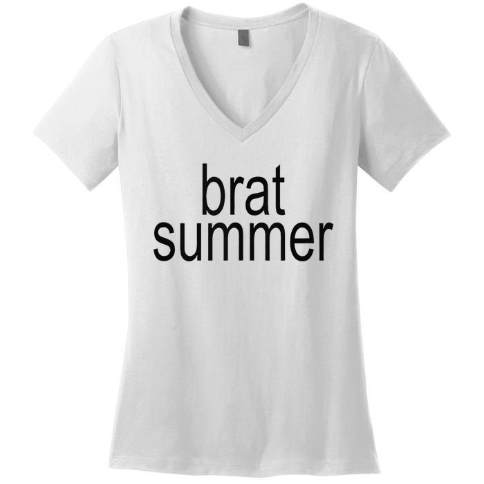 Simple Brat Summer Slogan Women's V-Neck T-Shirt