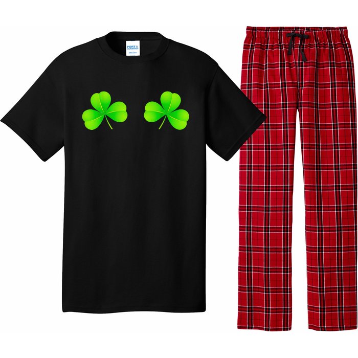 Shamrock Boobs Saint St Patrick's Paddys Day Irish Boobies Pajama Set